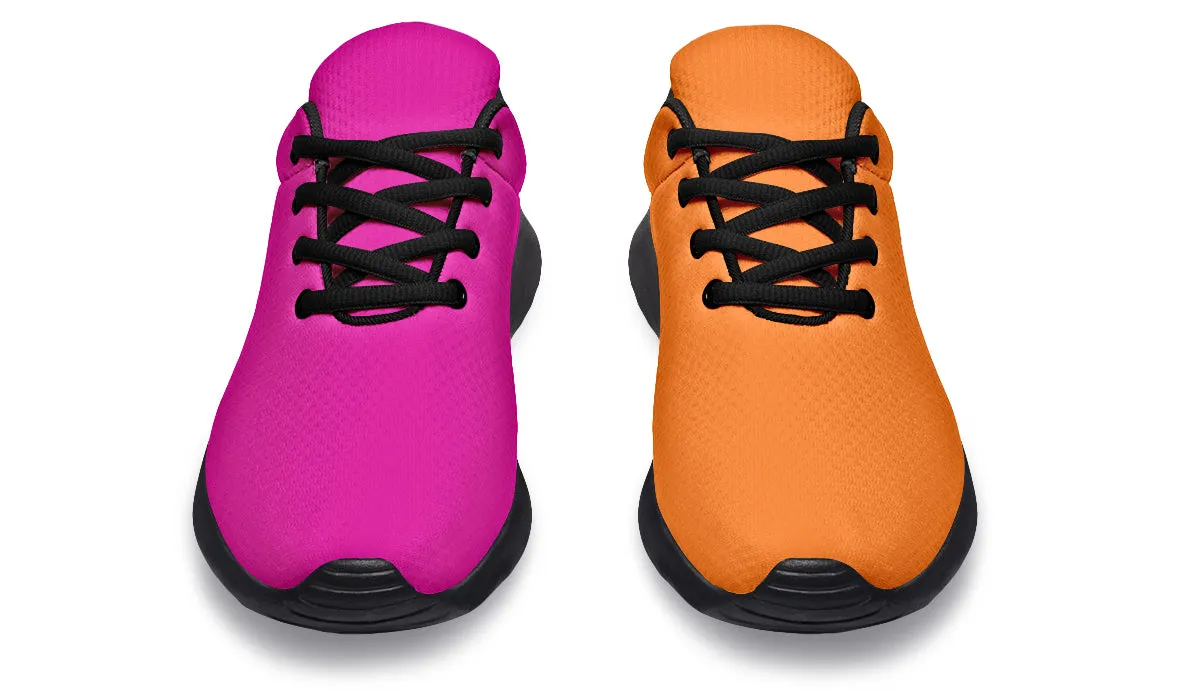 Pink And Orange Mismatch Sneakers