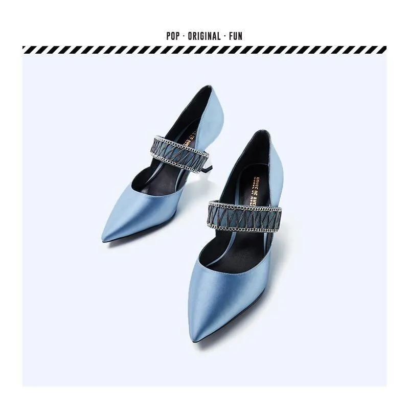 Pointed elegant  mary janes high heels pumps - Jia