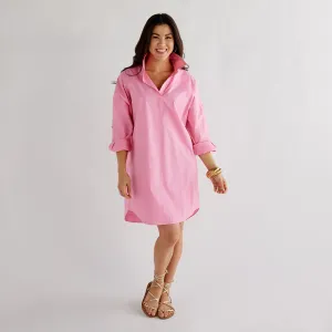 Preppy Star Dress - Pink with Green Star