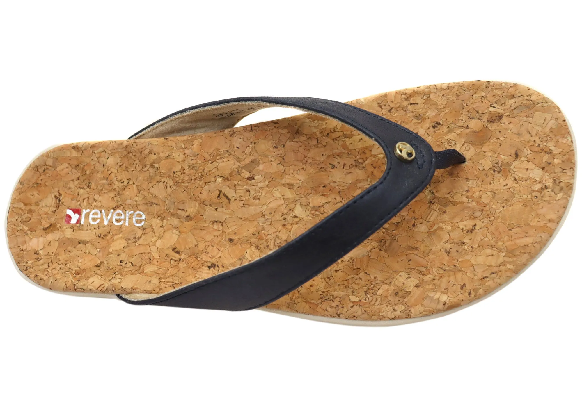 Revere Newport Womens Comfortable Leather Supportive Thongs Sandals