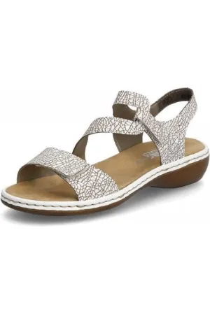 Rieker Ladies 659C7-81 Pattern/White Sandal