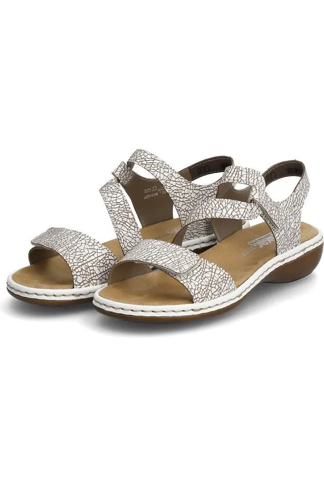 Rieker Ladies 659C7-81 Pattern/White Sandal