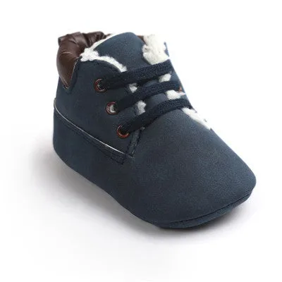 Romirus Winter PU Outdoor suede Leather Baby moccasins Shoes infant anti-slip first walker soft soled Newborn Baby boy Boots