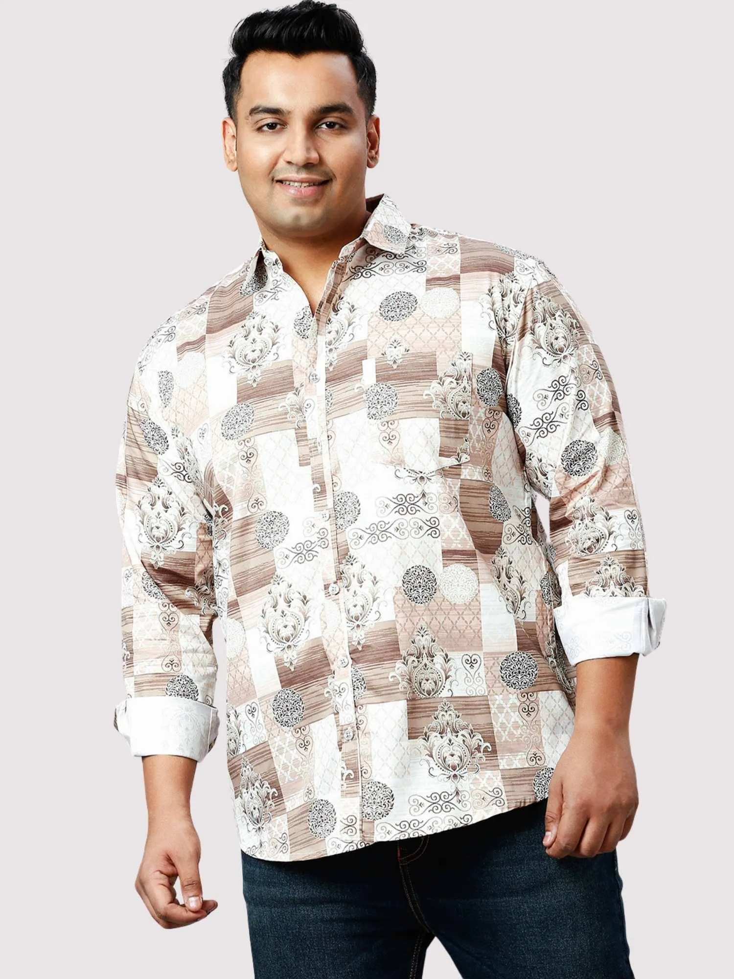 Sandrift Digital Printed Full Sleeve Shirt Men's Plus Size