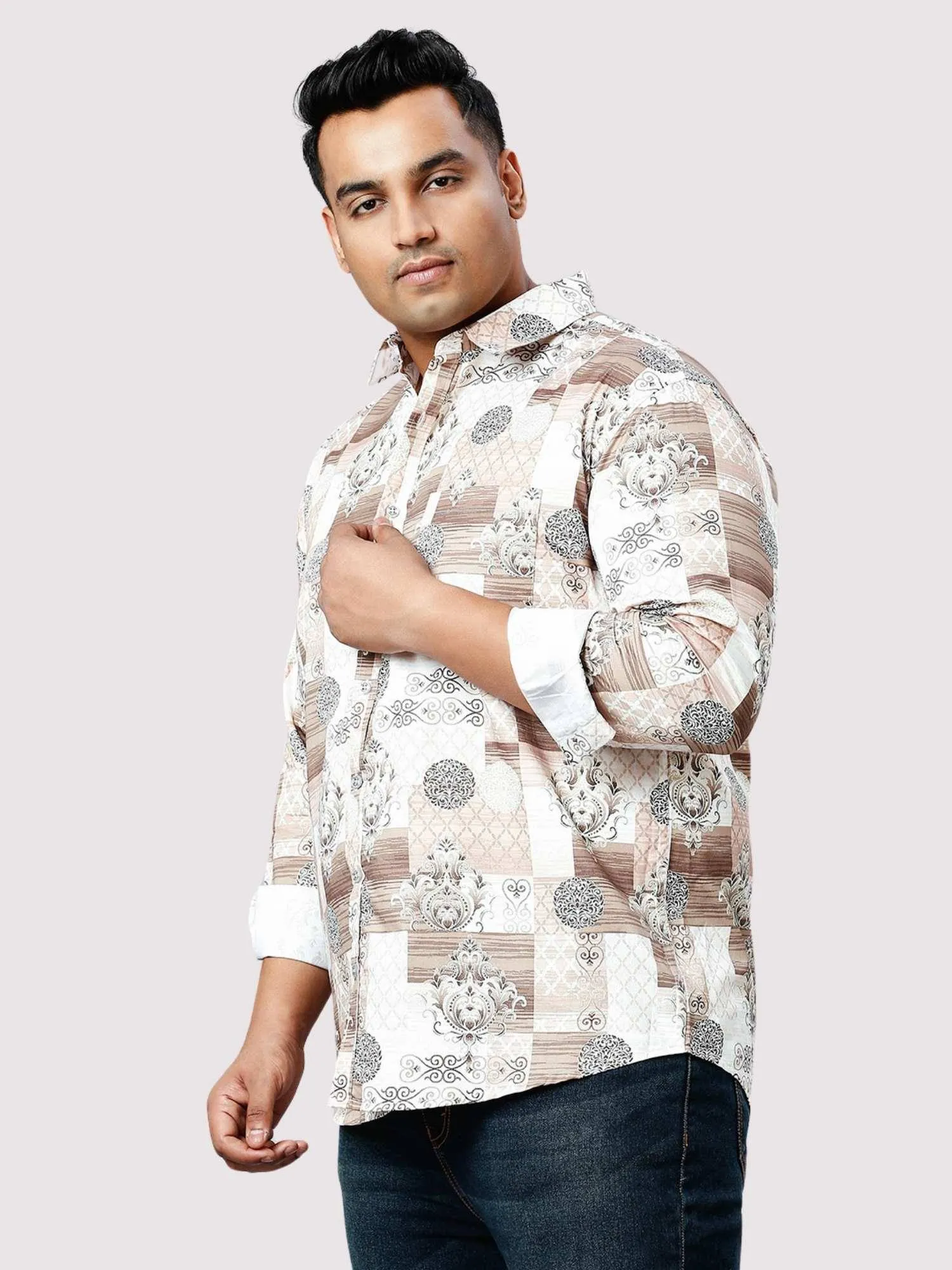 Sandrift Digital Printed Full Sleeve Shirt Men's Plus Size