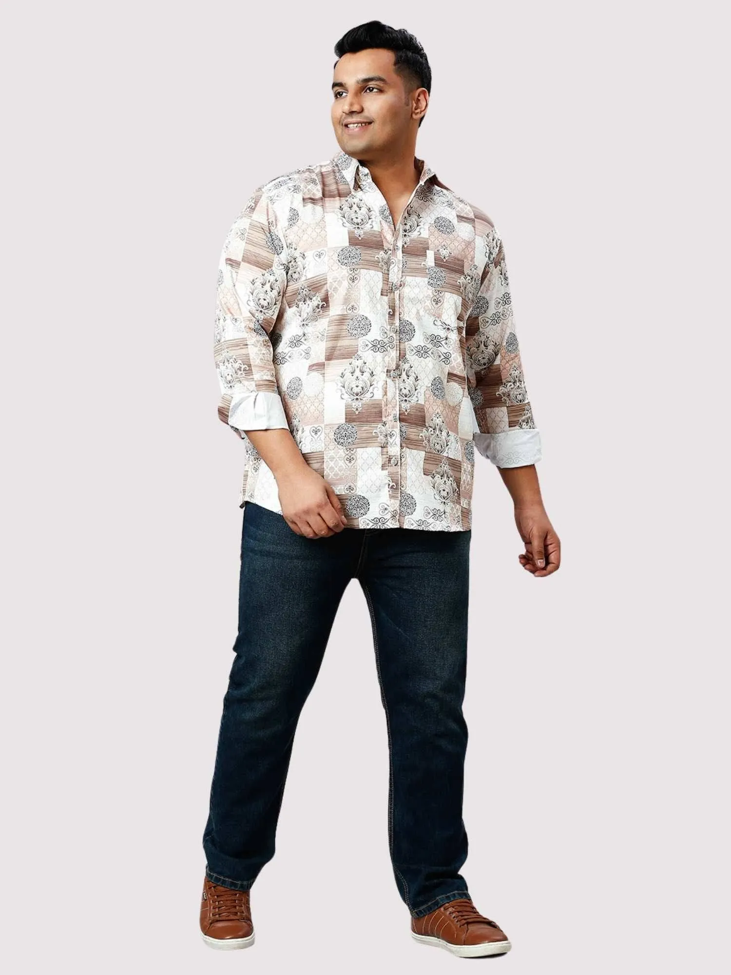 Sandrift Digital Printed Full Sleeve Shirt Men's Plus Size