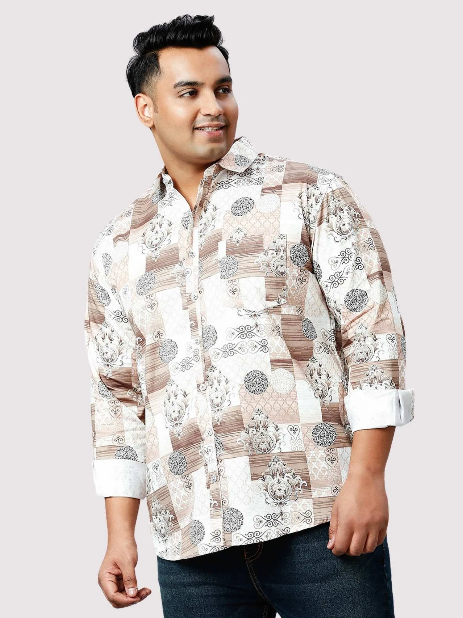 Sandrift Digital Printed Full Sleeve Shirt Men's Plus Size