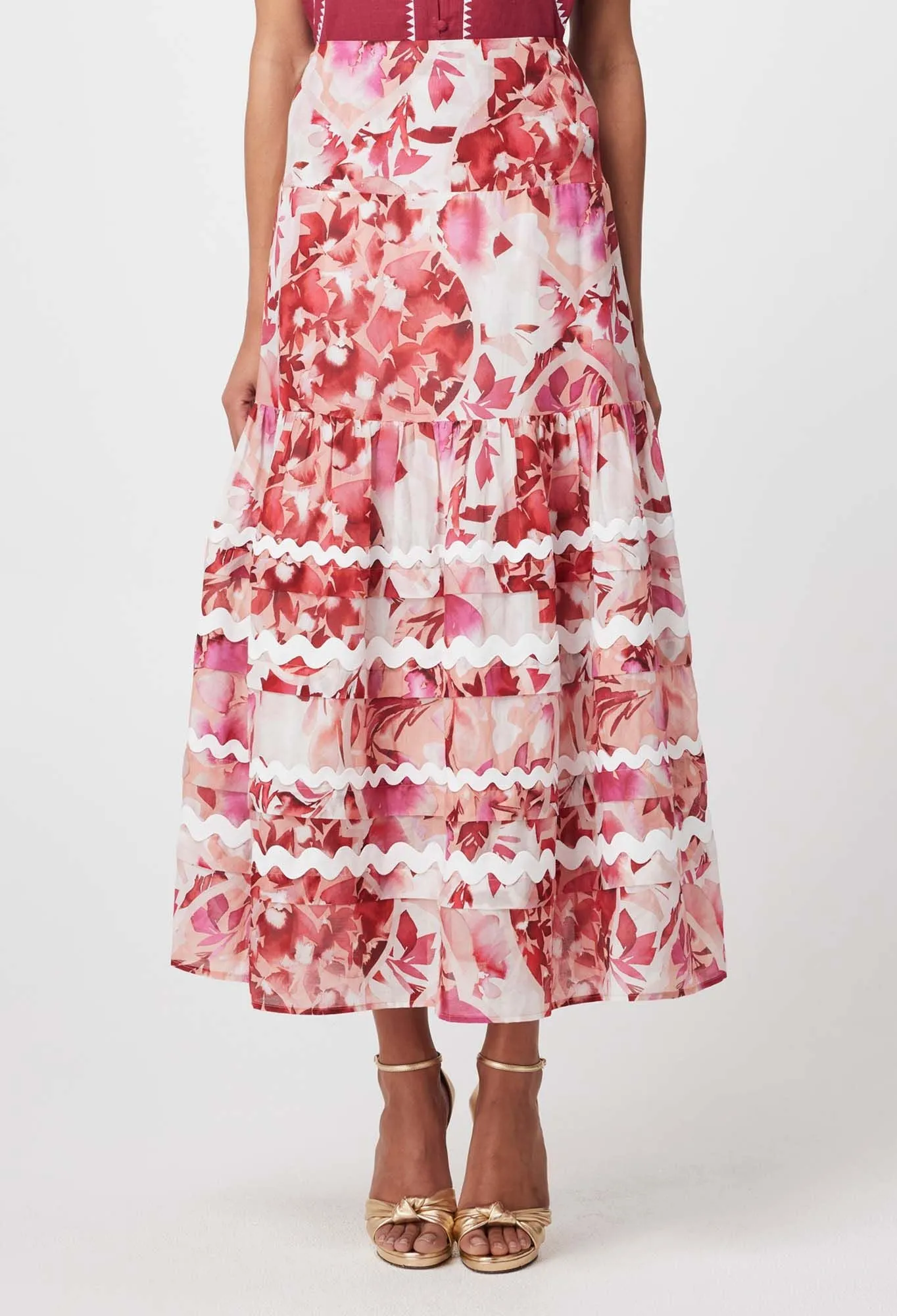 SANIBEL COTTON SILK SKIRT | Flamingo Flower