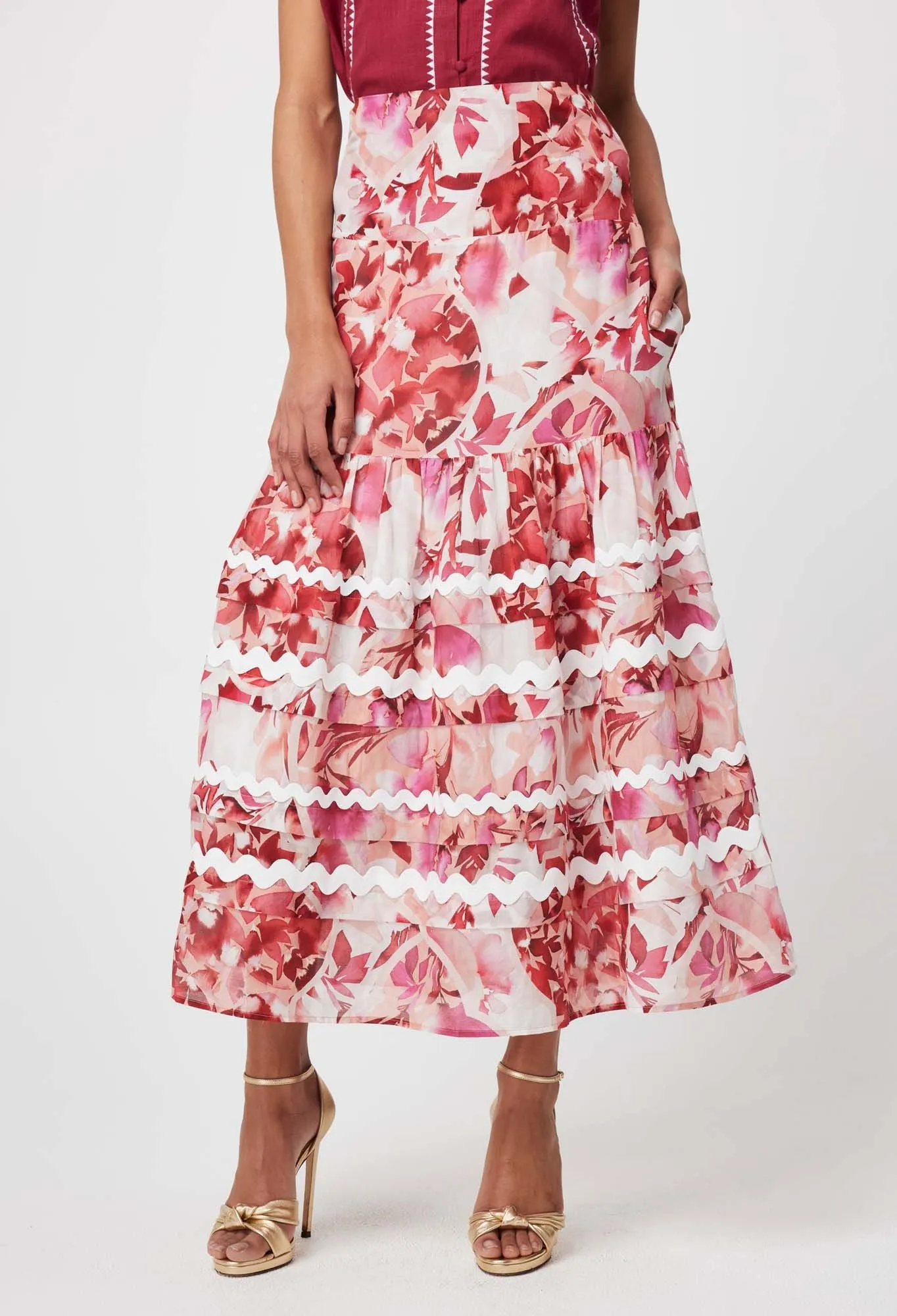 SANIBEL COTTON SILK SKIRT | Flamingo Flower