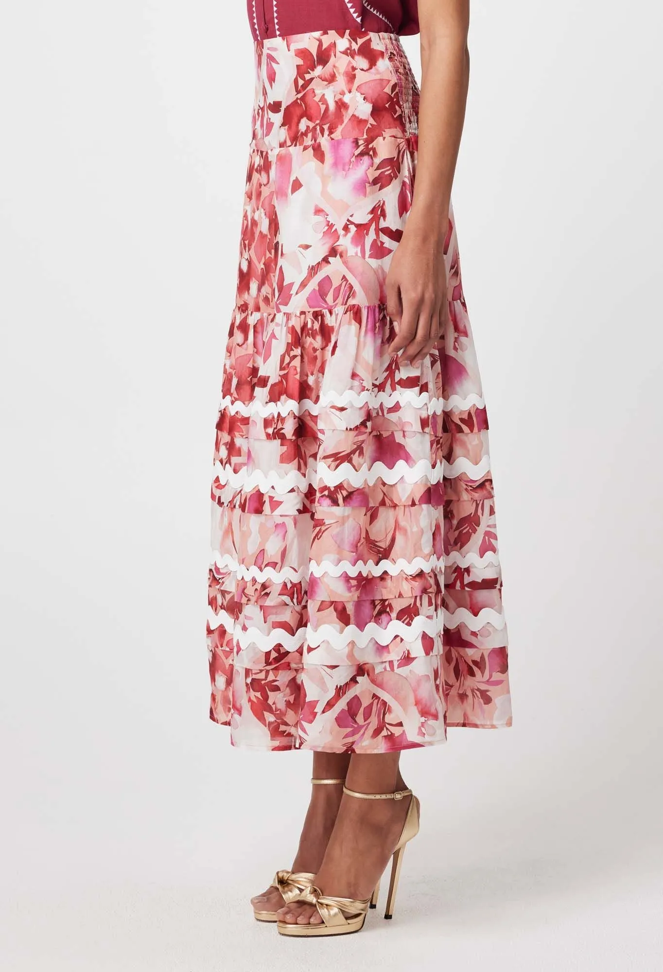 SANIBEL COTTON SILK SKIRT | Flamingo Flower