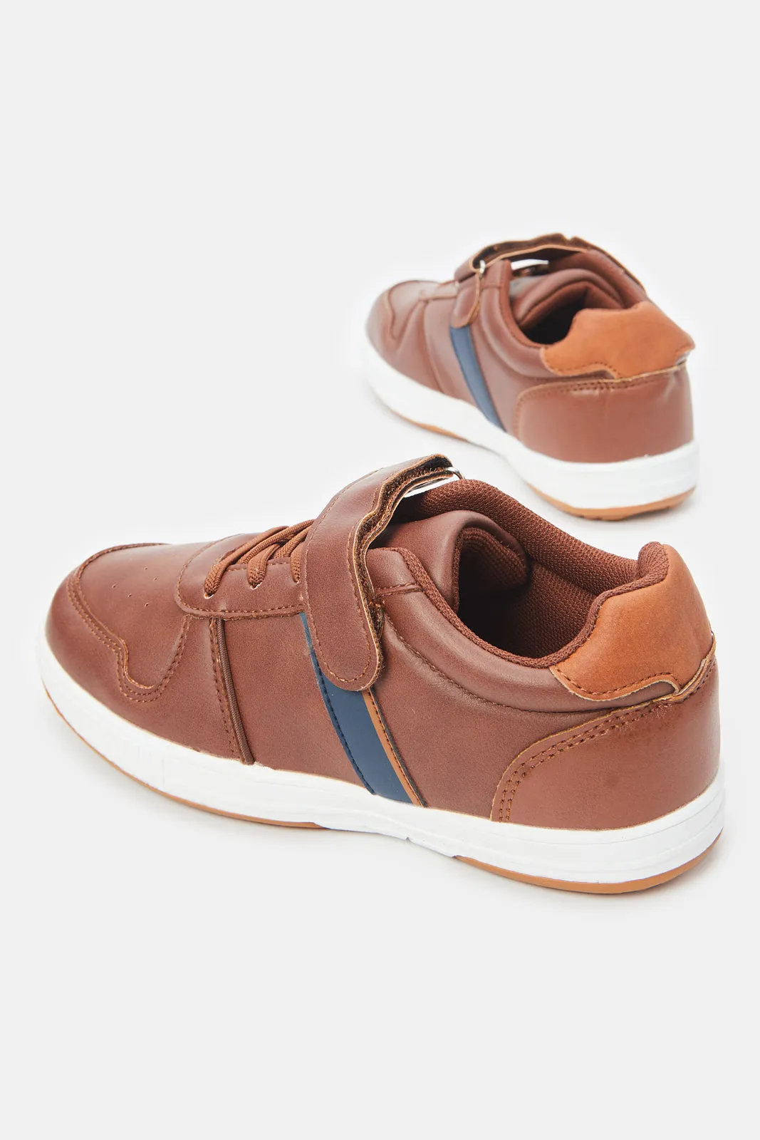 Senior Boys Brown Material Block Skate Shoe