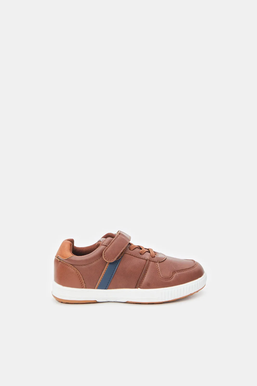 Senior Boys Brown Material Block Skate Shoe