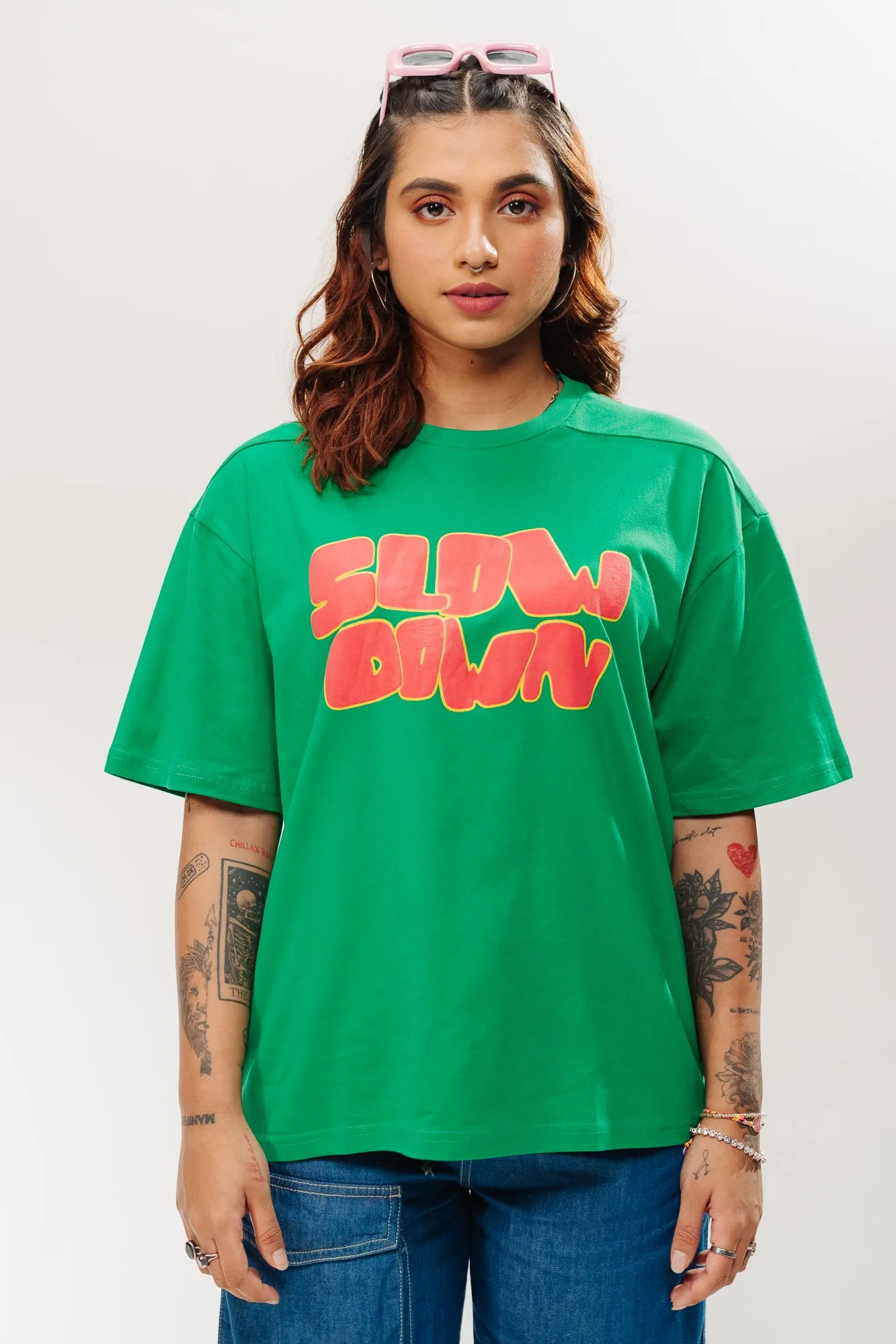 Slow Down Green Tees