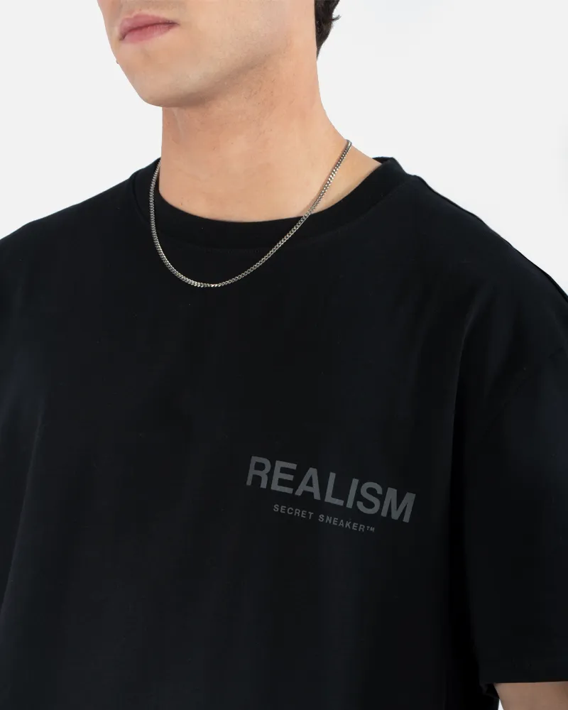 SSS REALISM BACK LOGO REFLECTIVE BLACK TEE