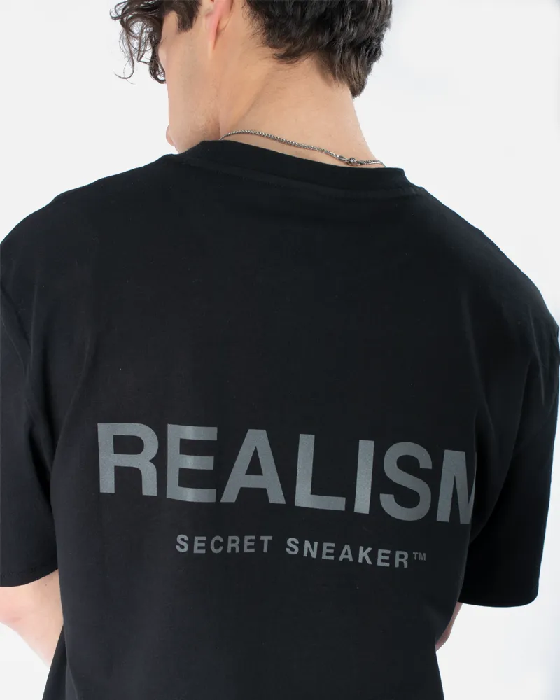 SSS REALISM BACK LOGO REFLECTIVE BLACK TEE