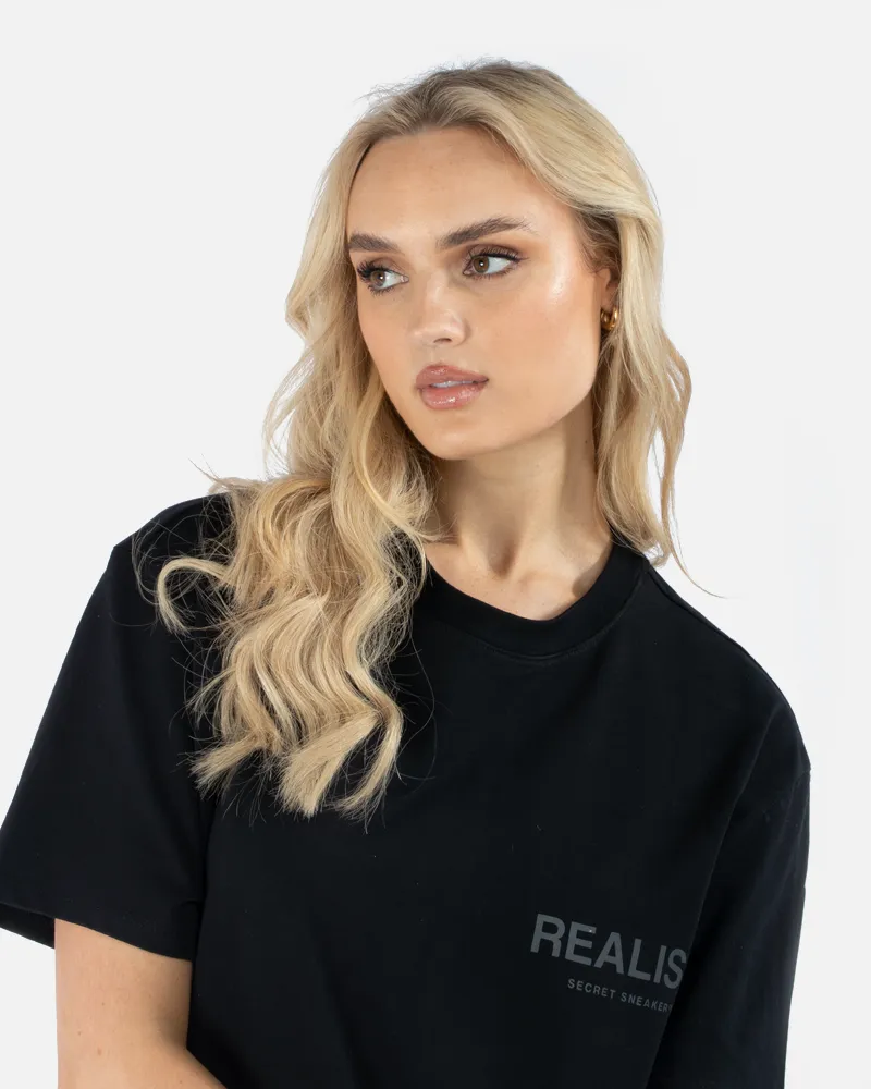 SSS REALISM BACK LOGO REFLECTIVE BLACK TEE