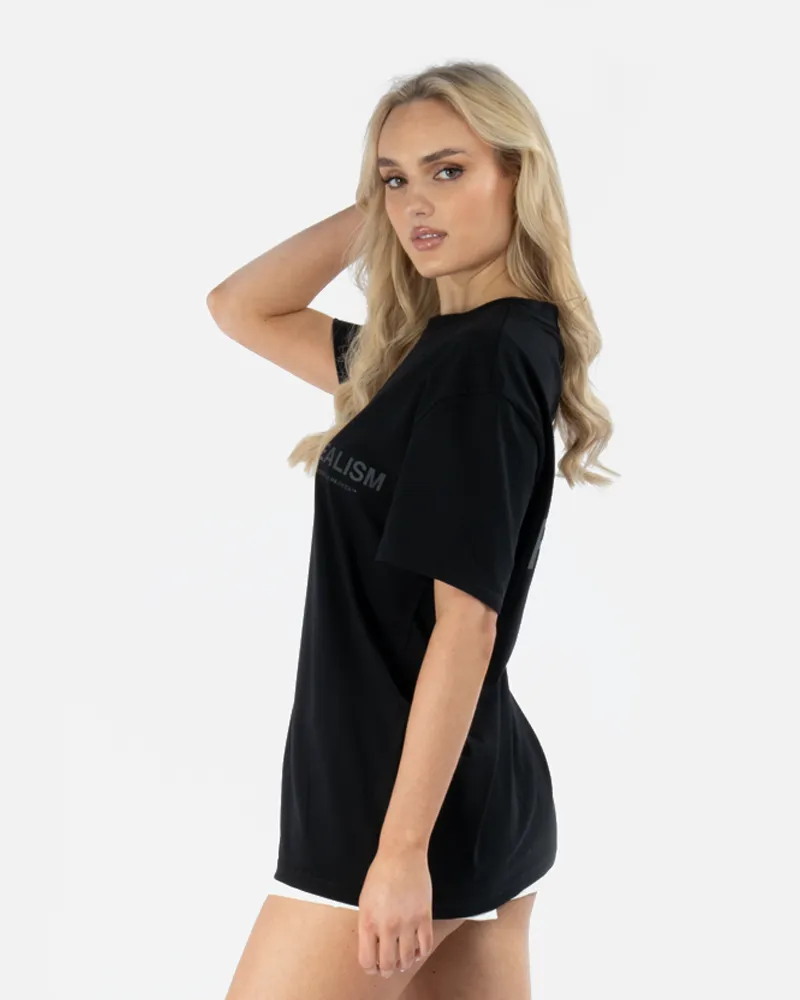 SSS REALISM BACK LOGO REFLECTIVE BLACK TEE