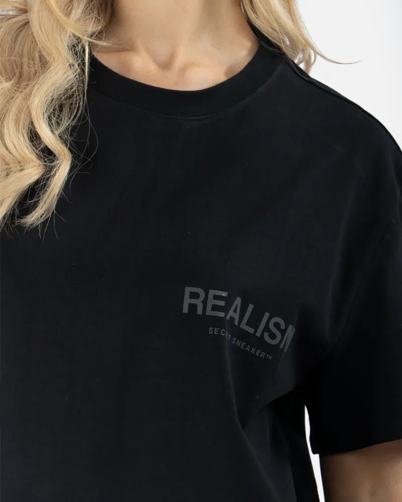 SSS REALISM BACK LOGO REFLECTIVE BLACK TEE