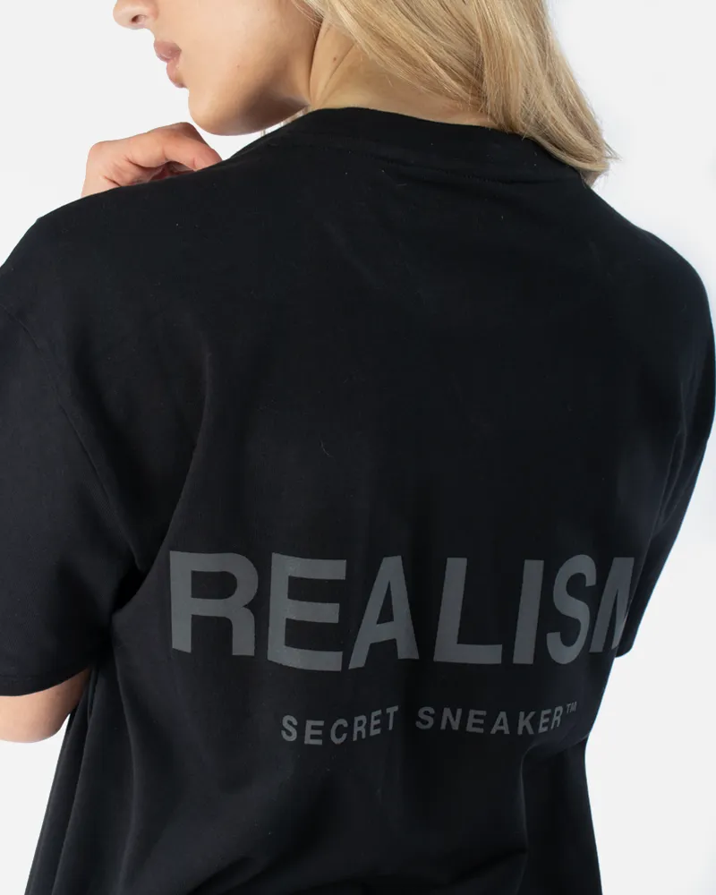 SSS REALISM BACK LOGO REFLECTIVE BLACK TEE