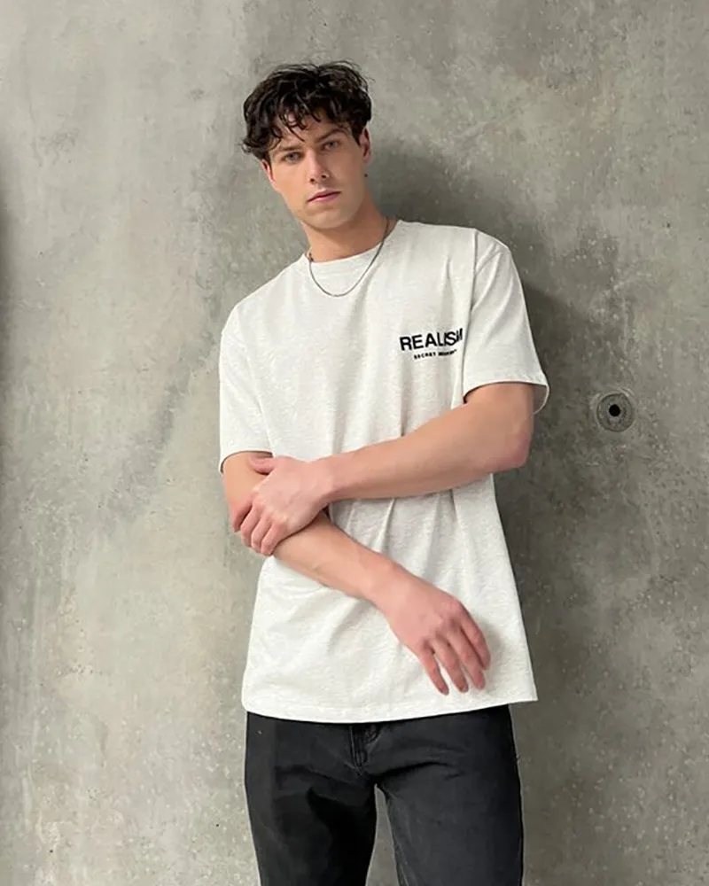 SSS REALISM BACK LOGO TEE OATMEAL