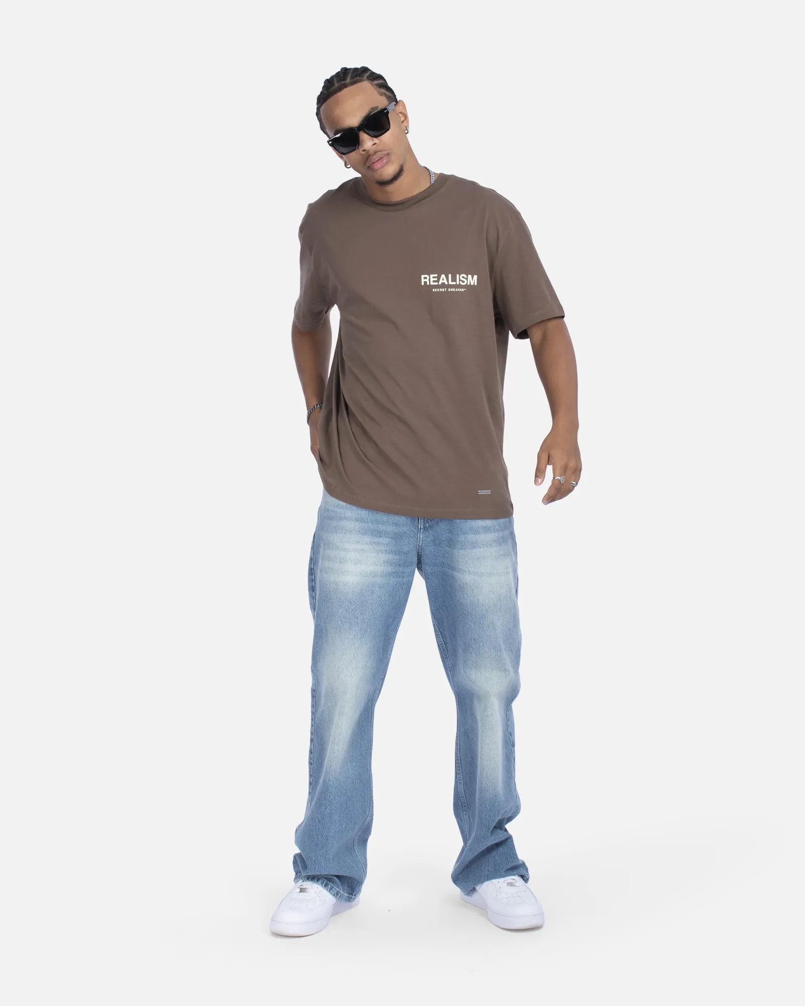 SSS REALISM BACK LOGO TEE SEPIA BROWN