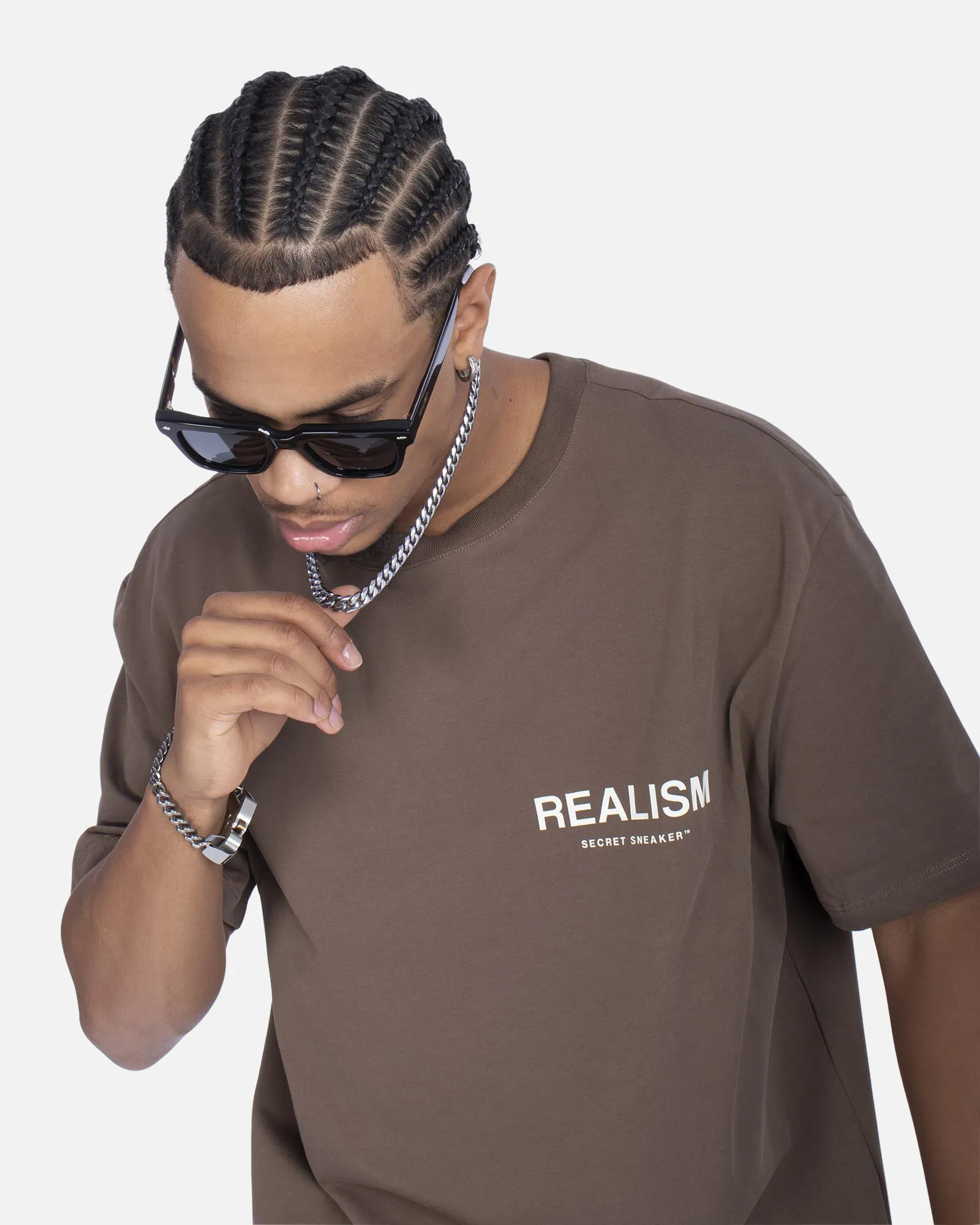 SSS REALISM BACK LOGO TEE SEPIA BROWN