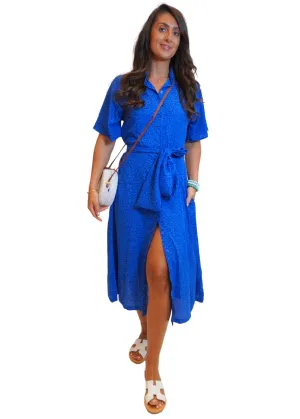 The Perfect Shirt Dress - Royal Drops