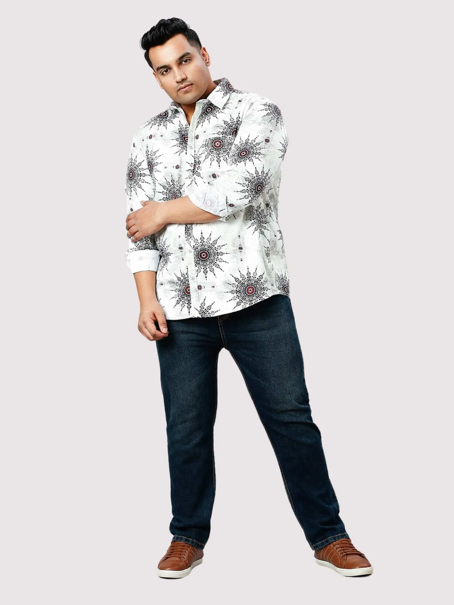 Thunder Eye Digital Printed  Full Sleeve Shirt Men's Plus Size