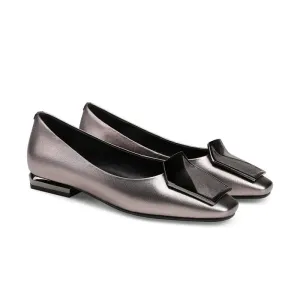 Tracy Grey Flat Pumps