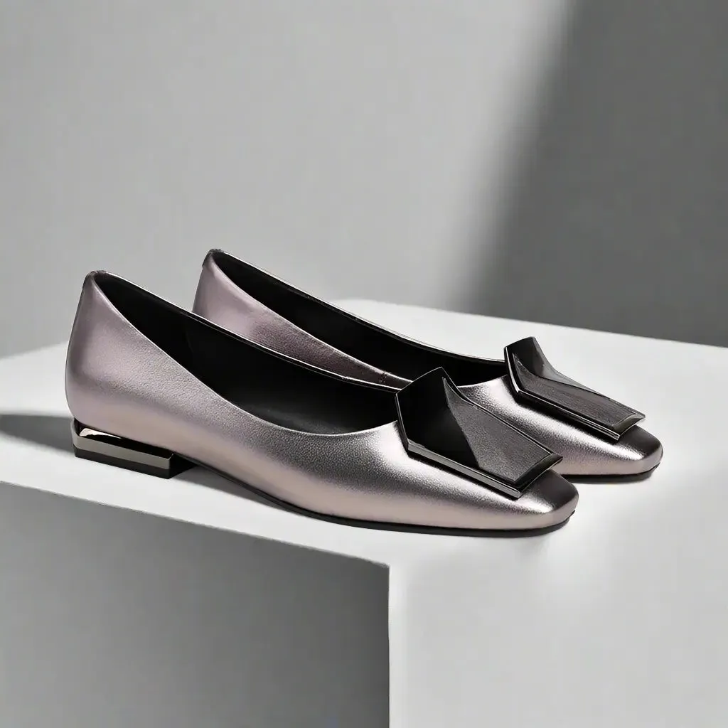 Tracy Grey Flat Pumps