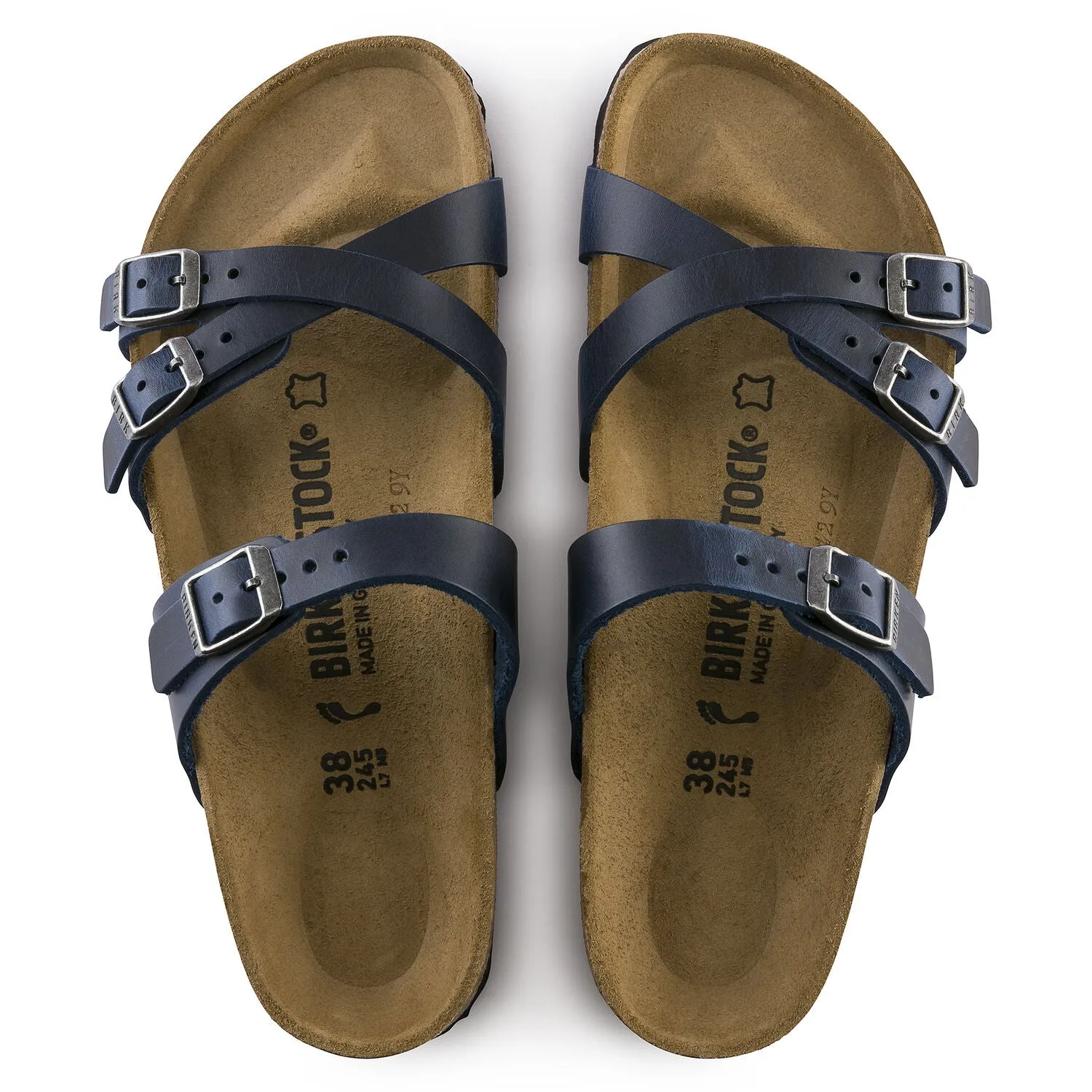 Women's Birkenstock Franca Oiled Leather Color: Blue