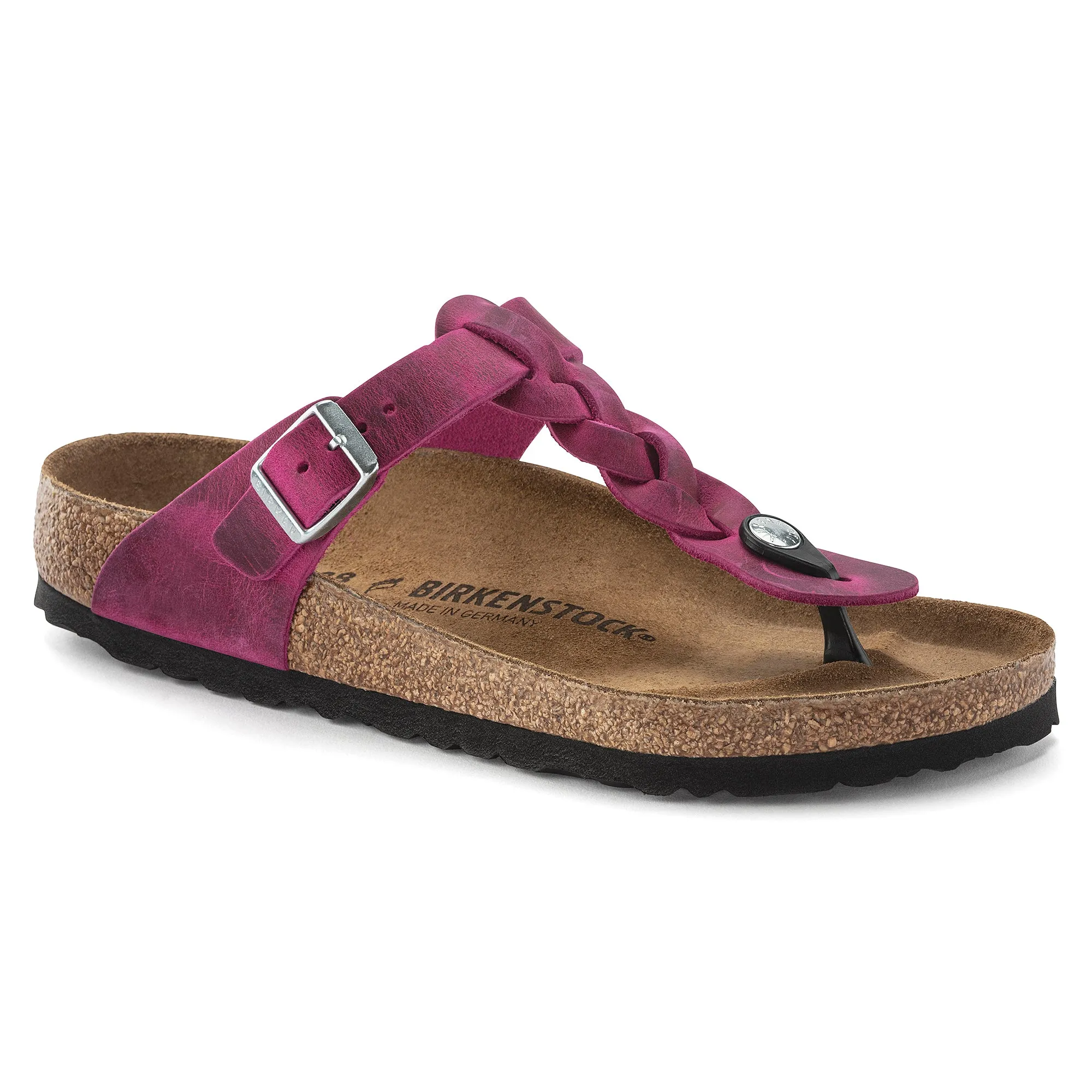 Women's Birkenstock Gizeh Braid Oiled Leather Color: Festival Fuchsia