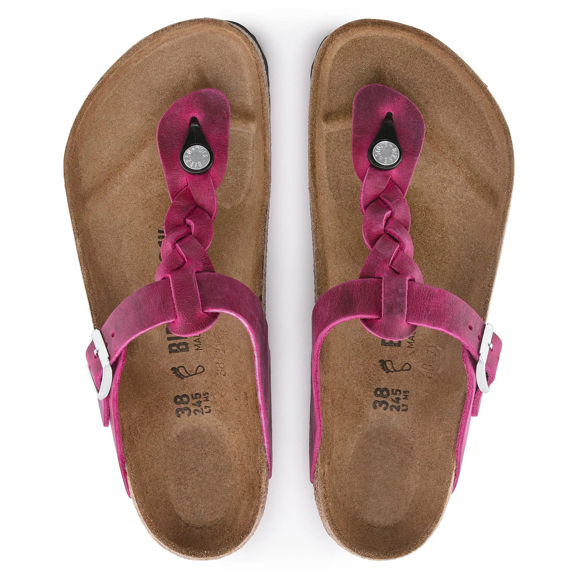 Women's Birkenstock Gizeh Braid Oiled Leather Color: Festival Fuchsia