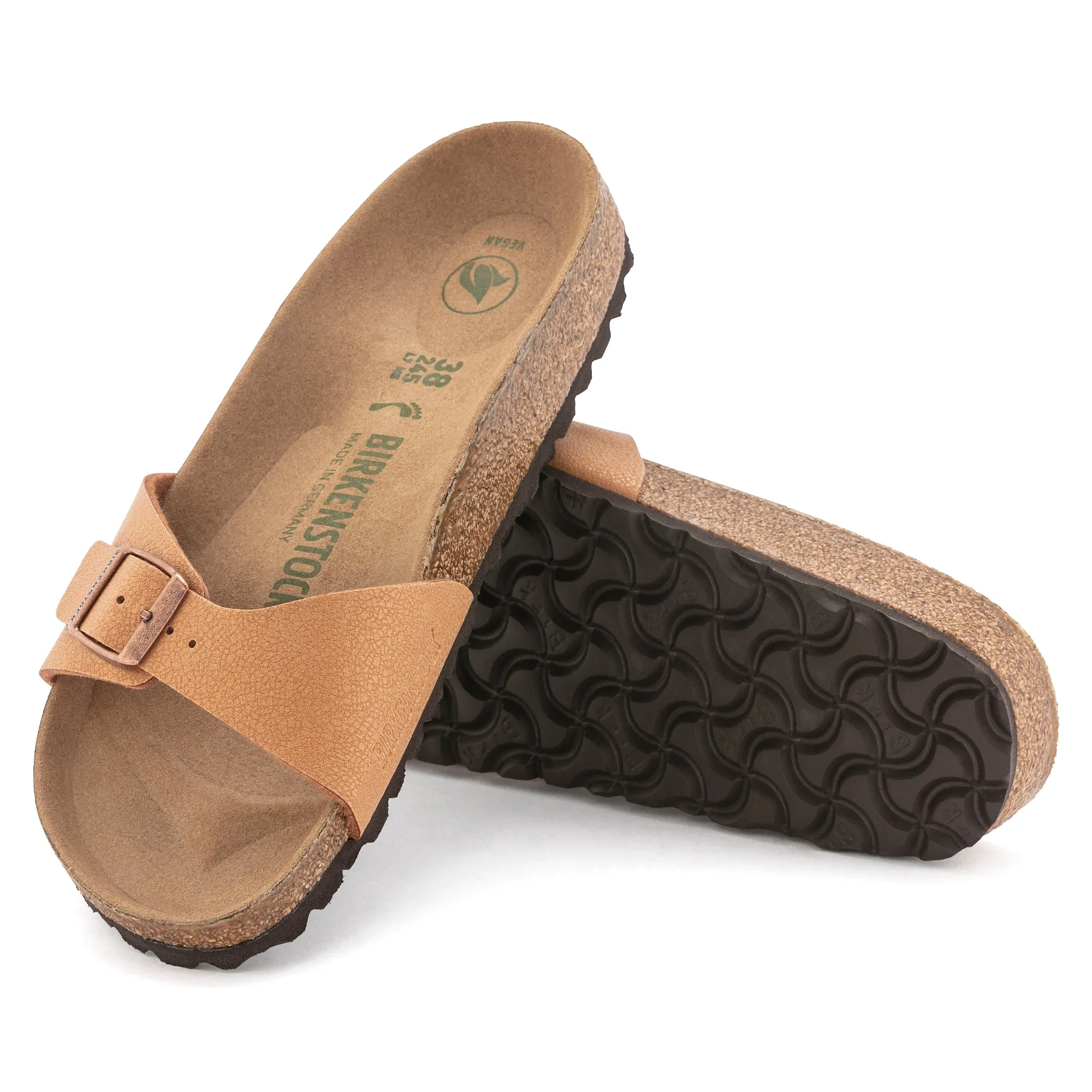 Women's Birkenstock Madrid Vegan Birkibuc Color: Pecan